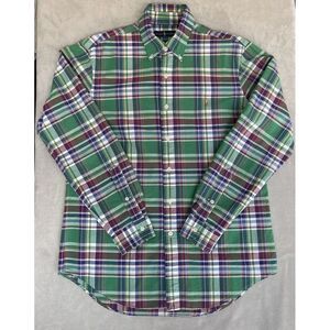 Ralph Lauren Shirt Men's Medium Plaid Multicolor‎ Button Down Classic Business